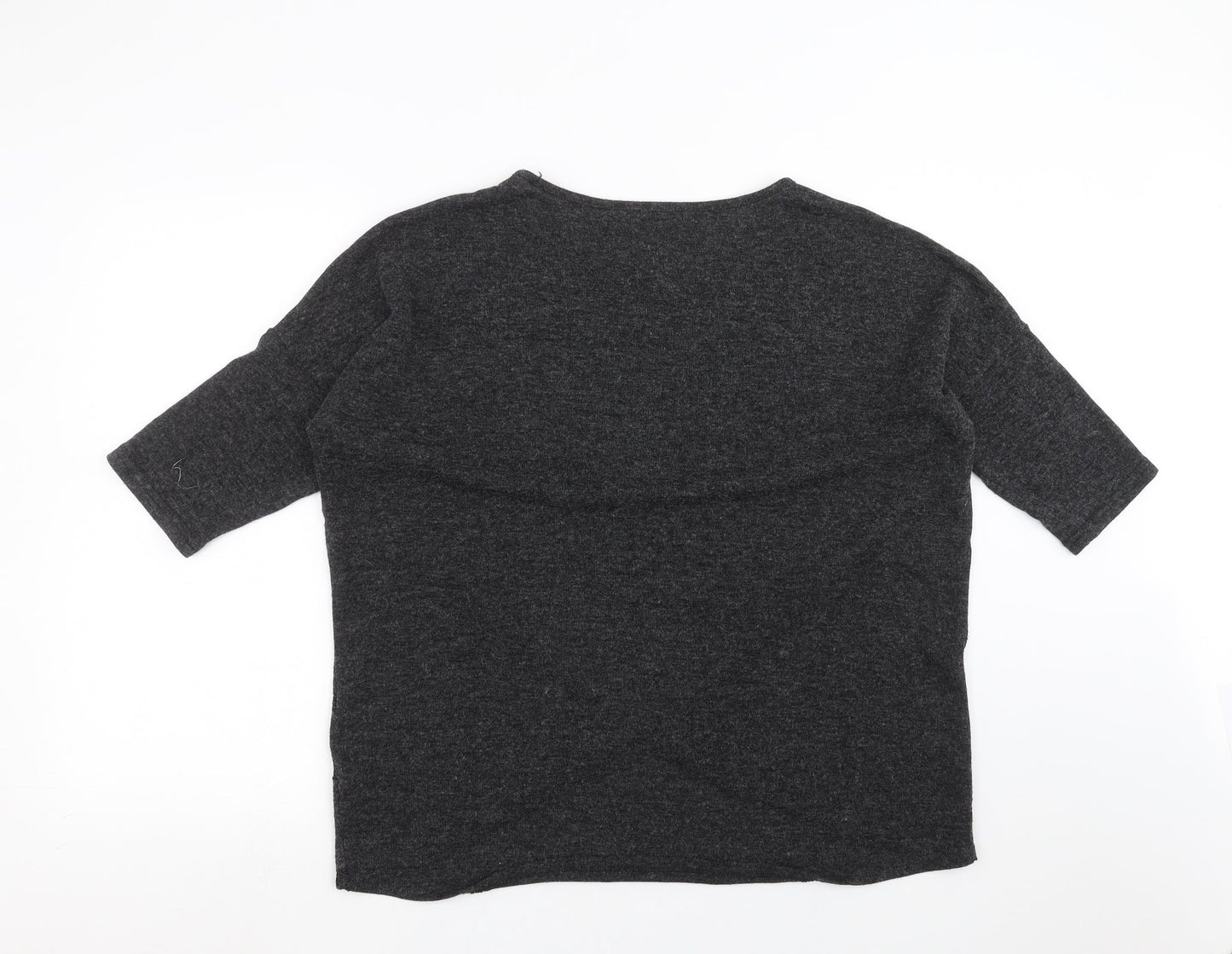 QED London Womens Grey Geometric Knit Pullover Jumper Size L