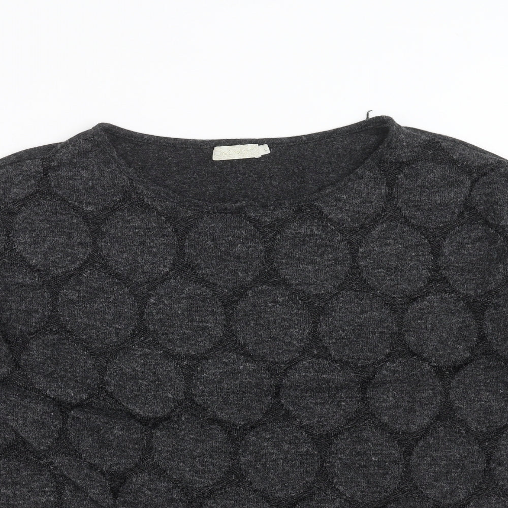 QED London Womens Grey Geometric Knit Pullover Jumper Size L