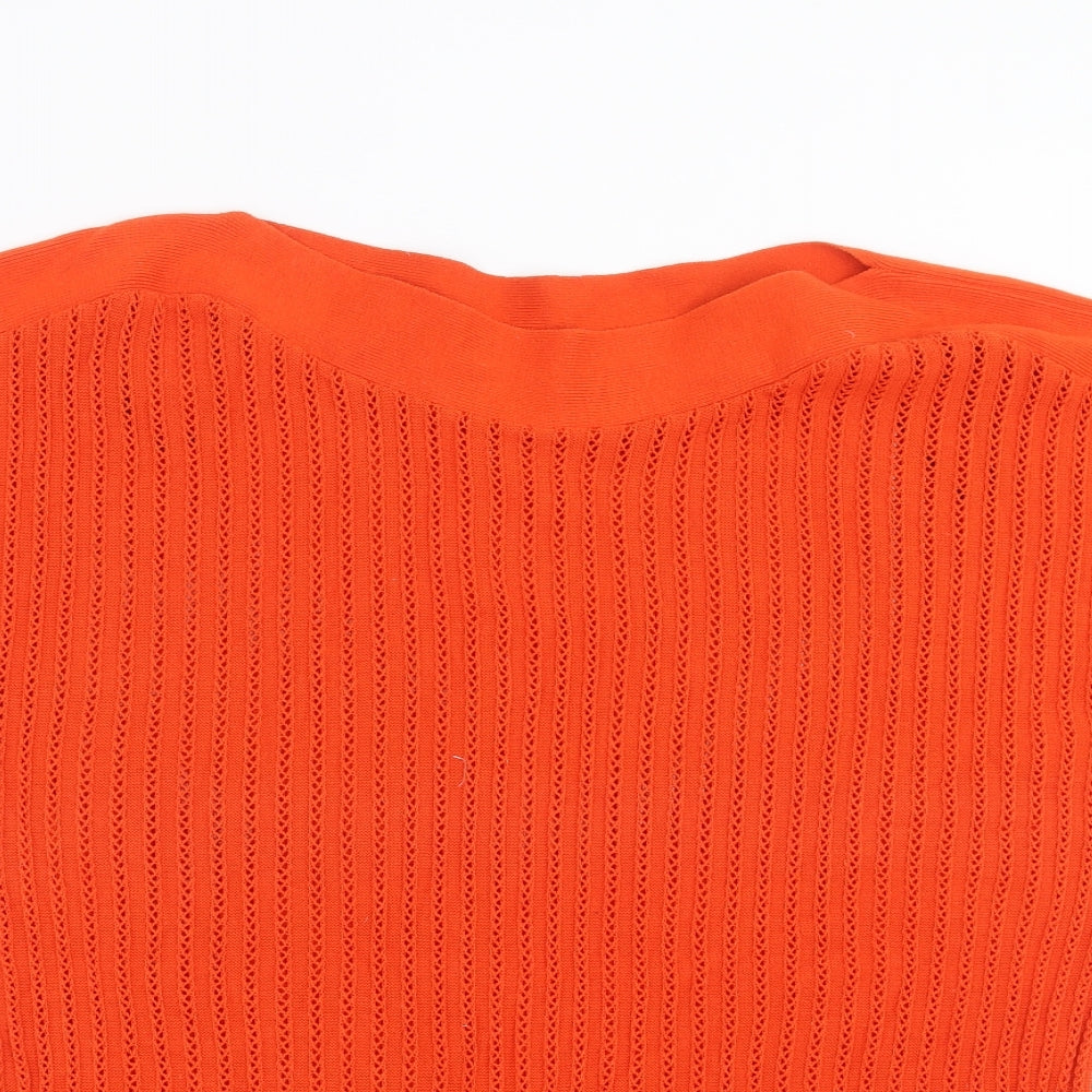 BPC Womens Orange Striped  Pullover Jumper Size S