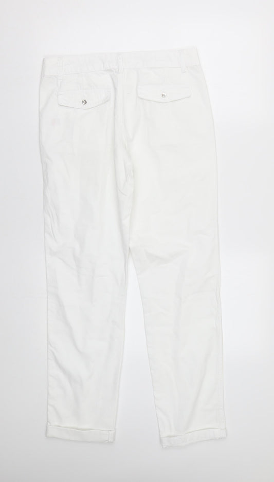F&F Womens White  Denim Straight Jeans Size 10 L29 in