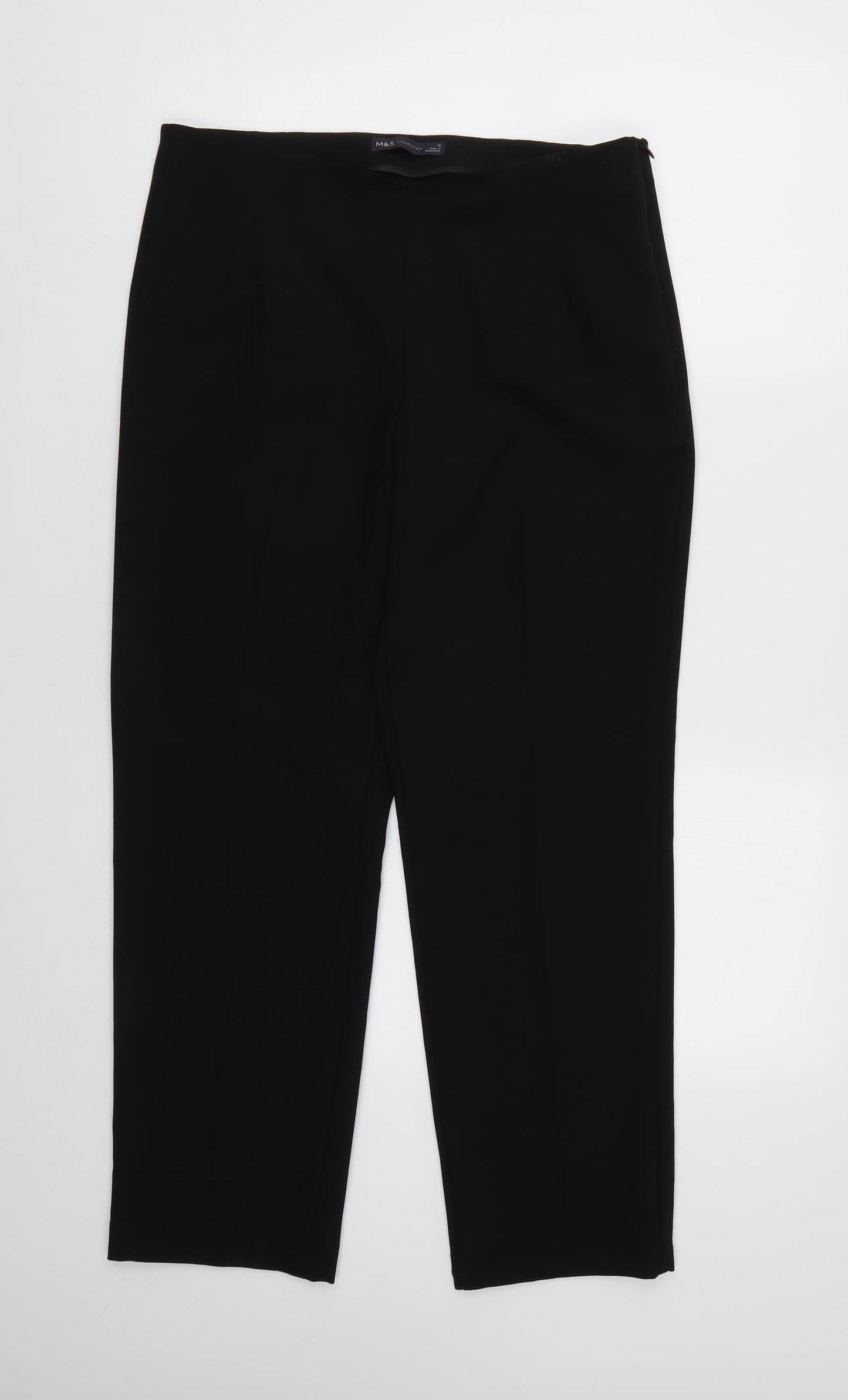 M&S Womens Black   Trousers  Size 12 L37 in
