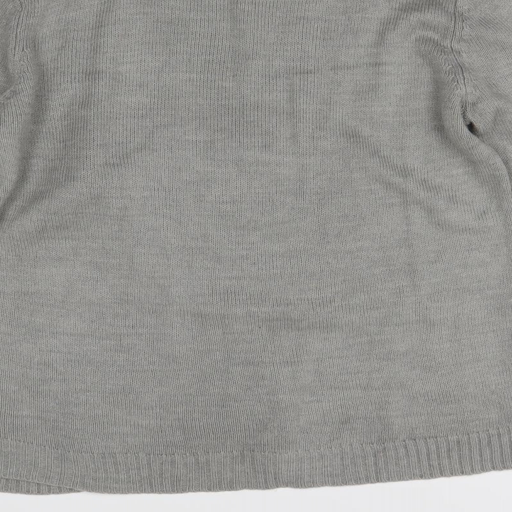 Peacocks Womens Grey  Knit Pullover Jumper Size M  - Christmas Santa