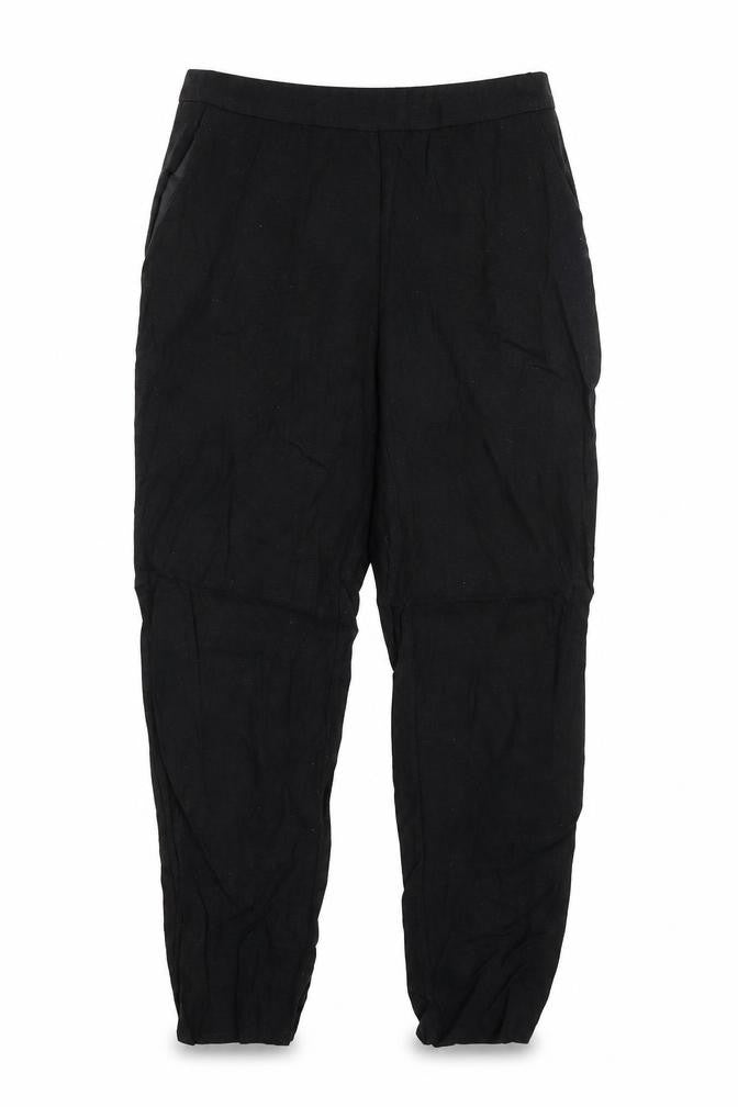 Front view of ASOS women’s black capri trousers, size UK 6, 24-inch leg