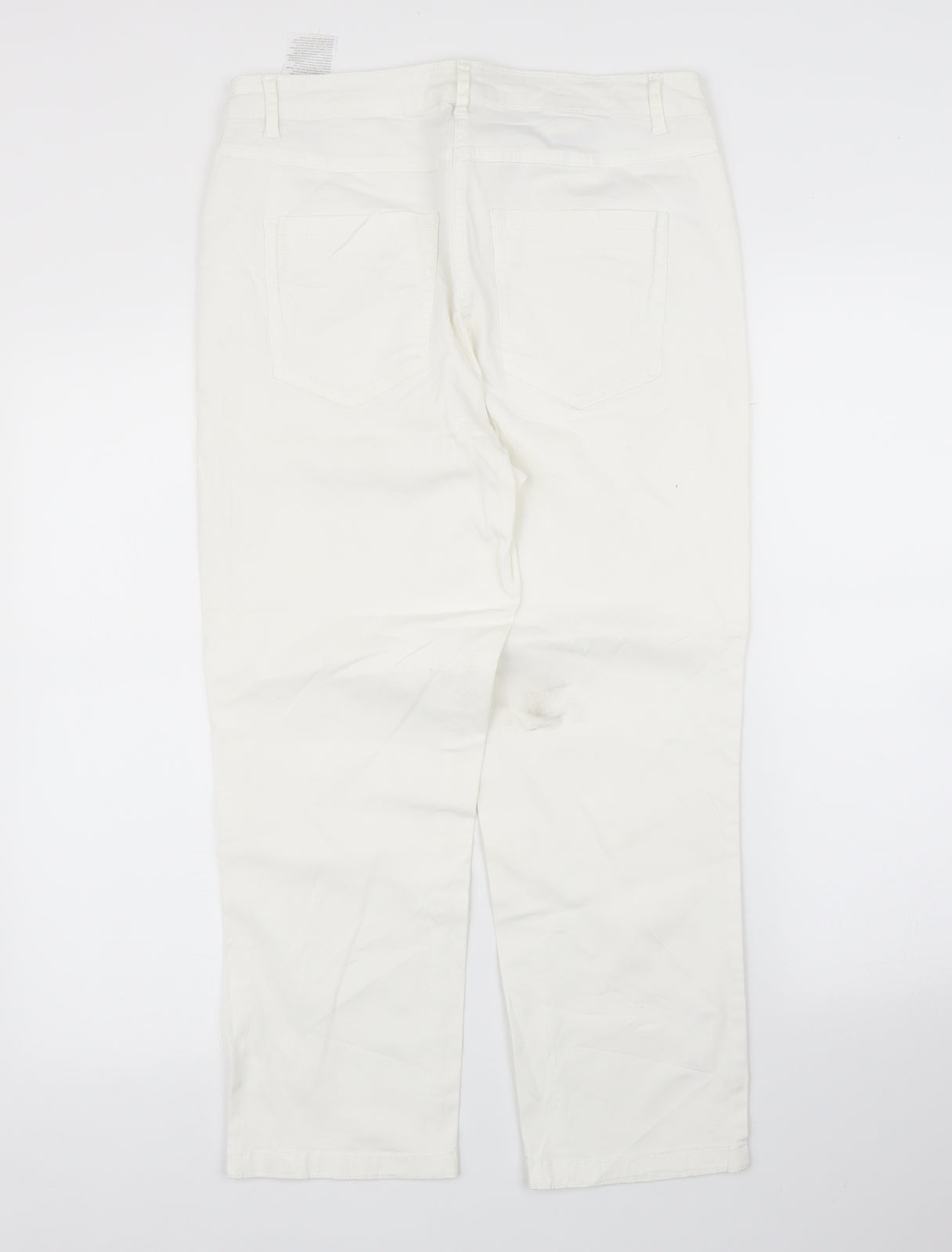 Cecil Womens White   Pedal Pusher Trousers Size 30 in L23 in