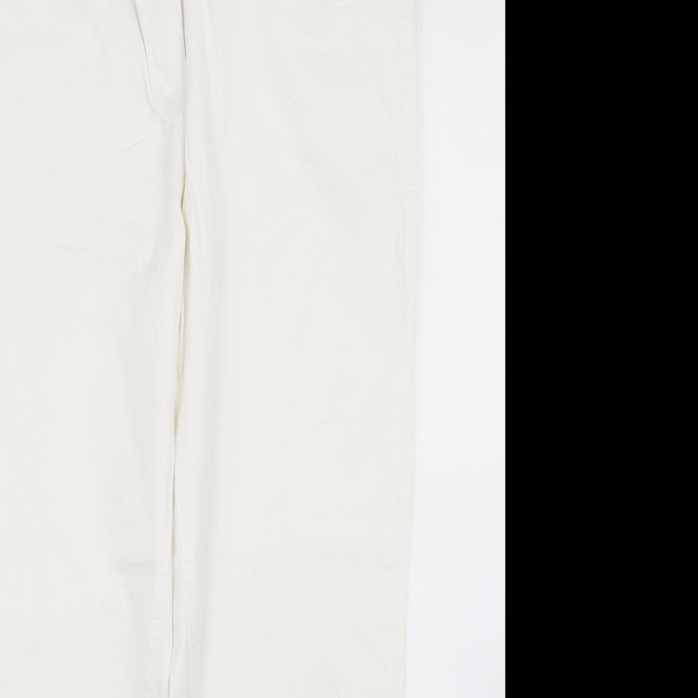 Cecil Womens White   Pedal Pusher Trousers Size 30 in L23 in