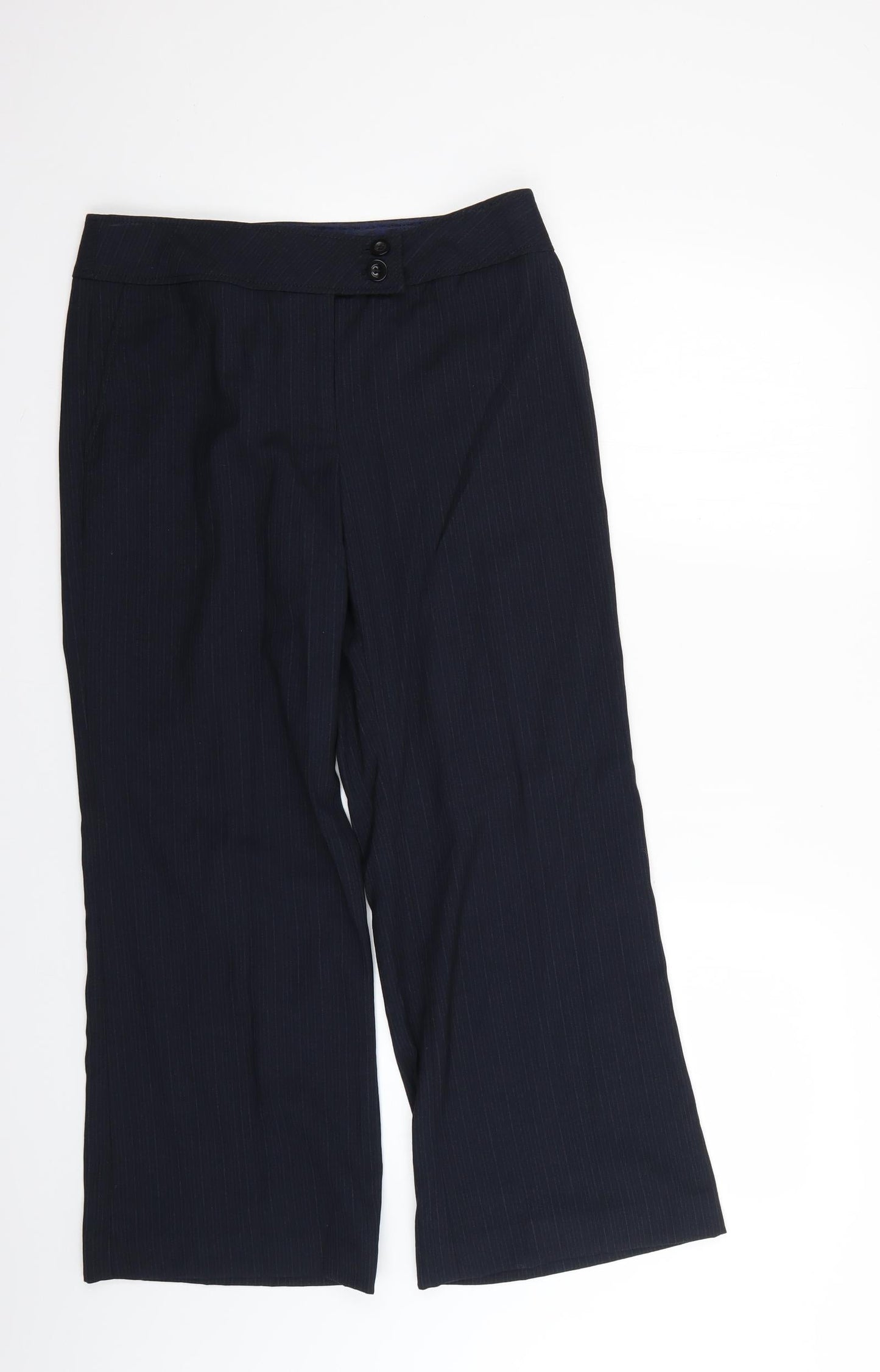 NEXT Womens Blue Striped  Trousers  Size 10 L26 in