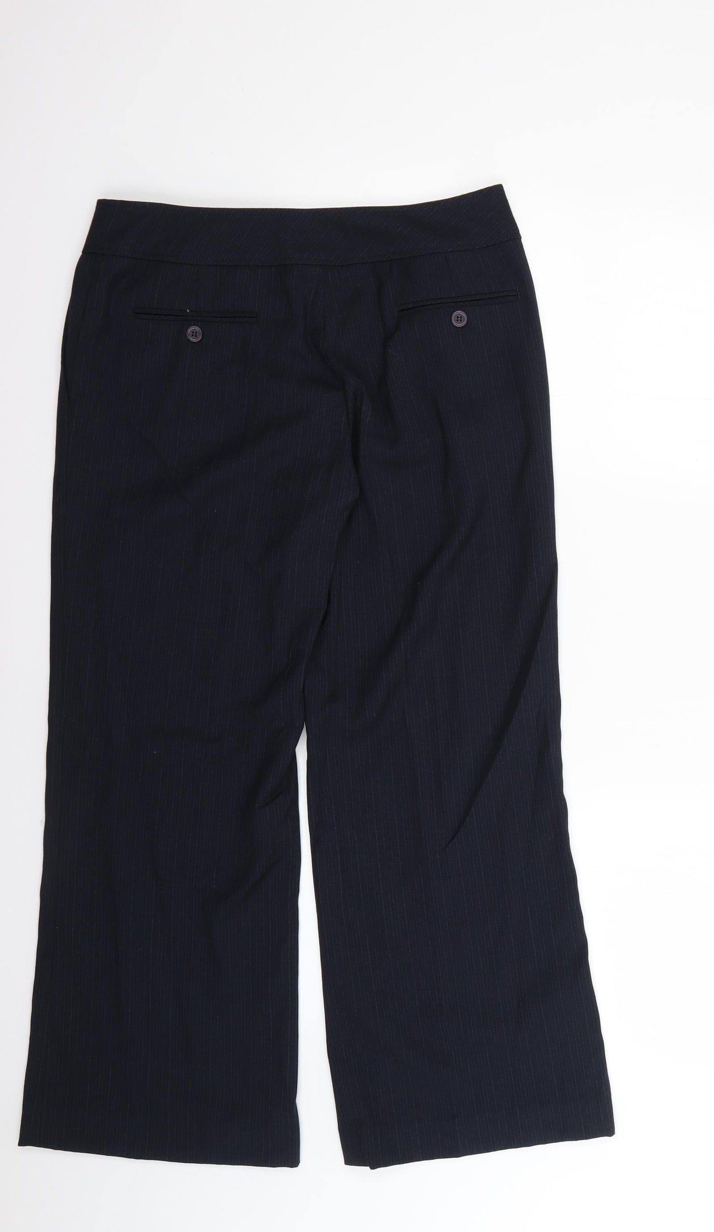 NEXT Womens Blue Striped  Trousers  Size 10 L26 in
