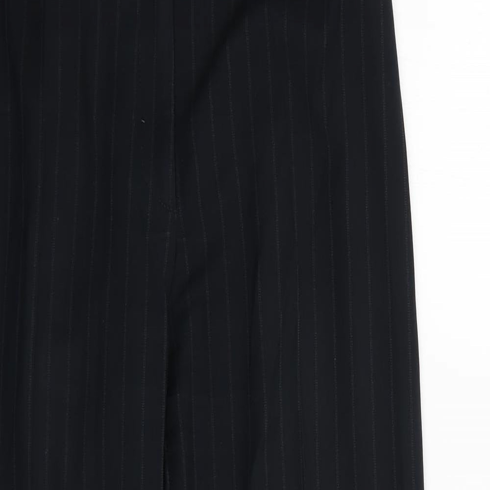 Marks and Spencer Womens Black Striped  Trousers  Size 10 L25 in
