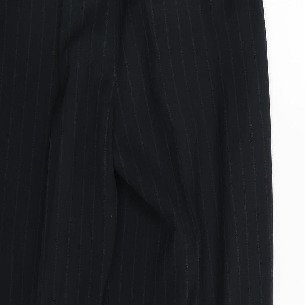 Marks and Spencer Womens Black Striped  Trousers  Size 10 L25 in