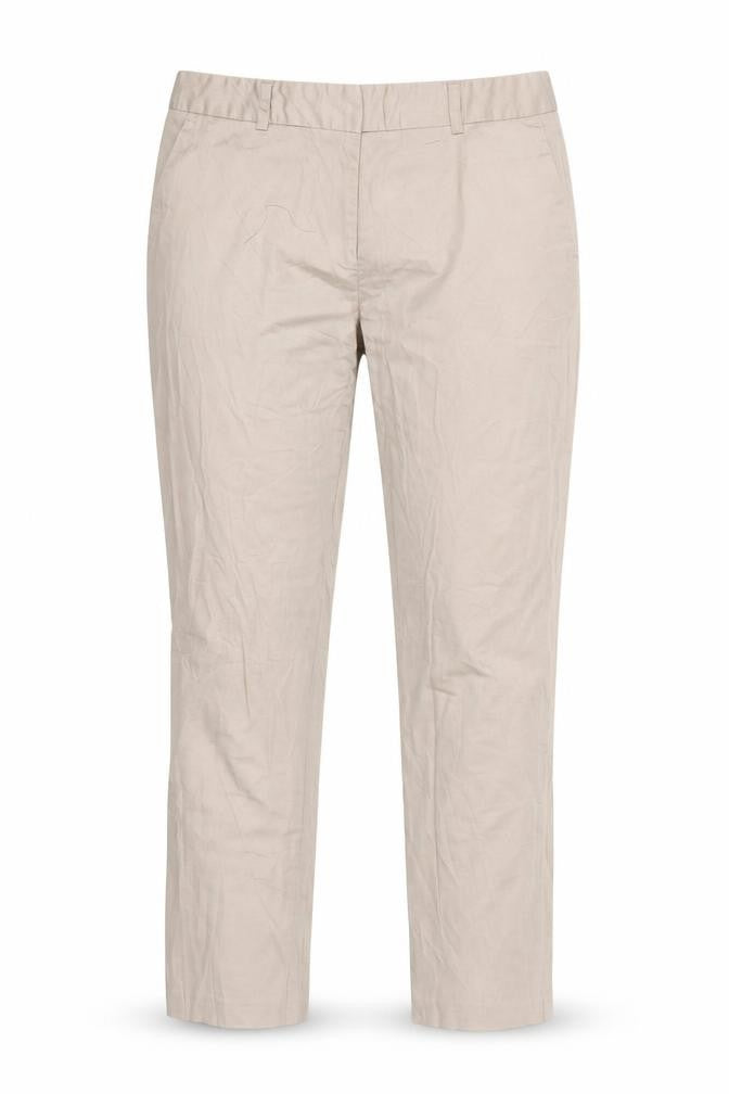 Front view of Atmosphere women’s beige trousers, size UK 10, 25-inch leg