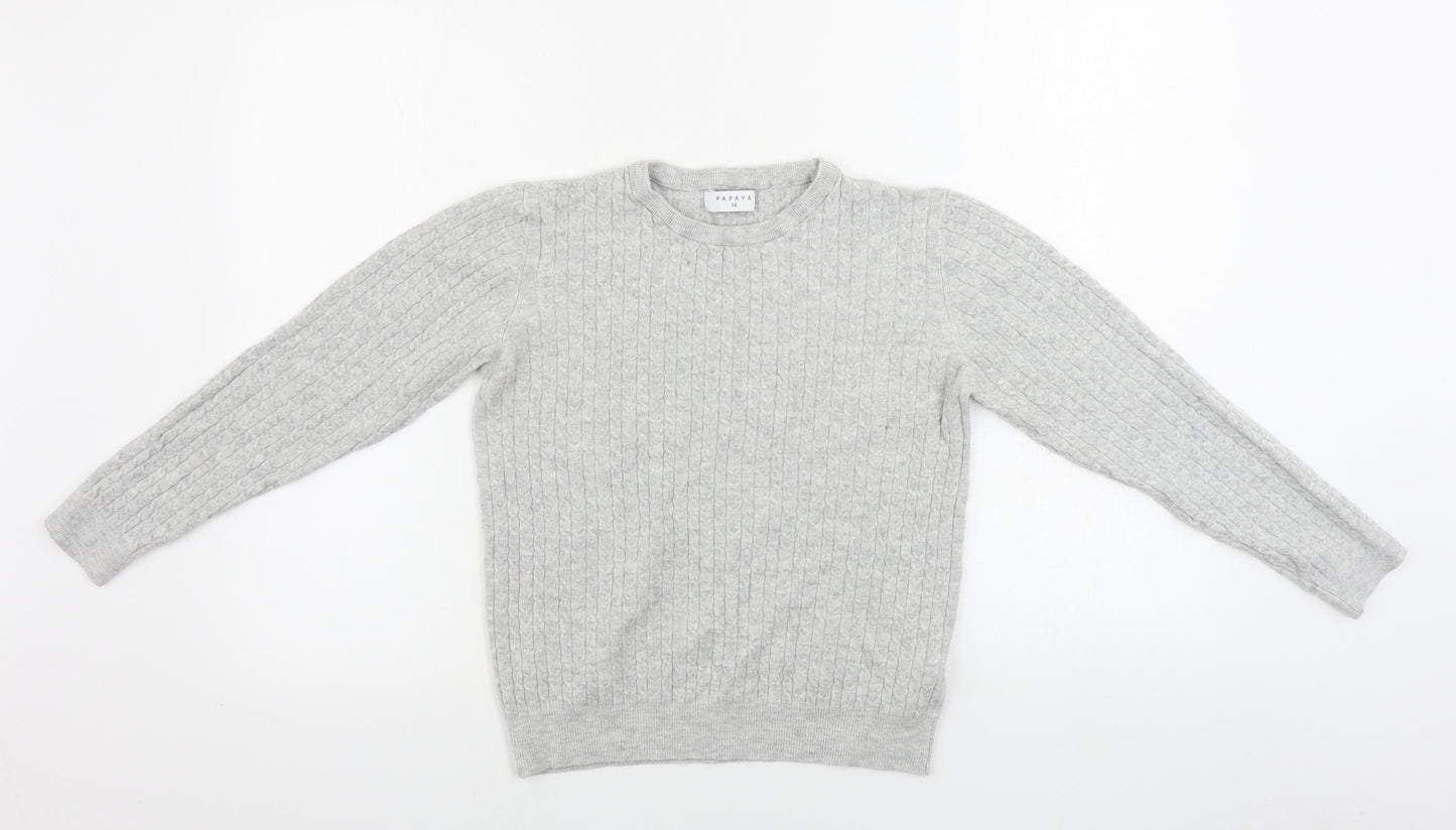 Papaya  Womens Grey   Pullover Jumper Size 14