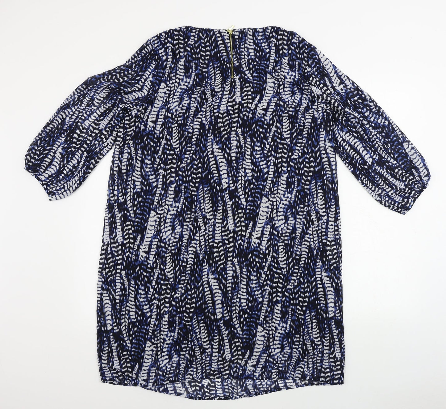 H&M  Womens Blue Animal Print  A-Line  Size 10