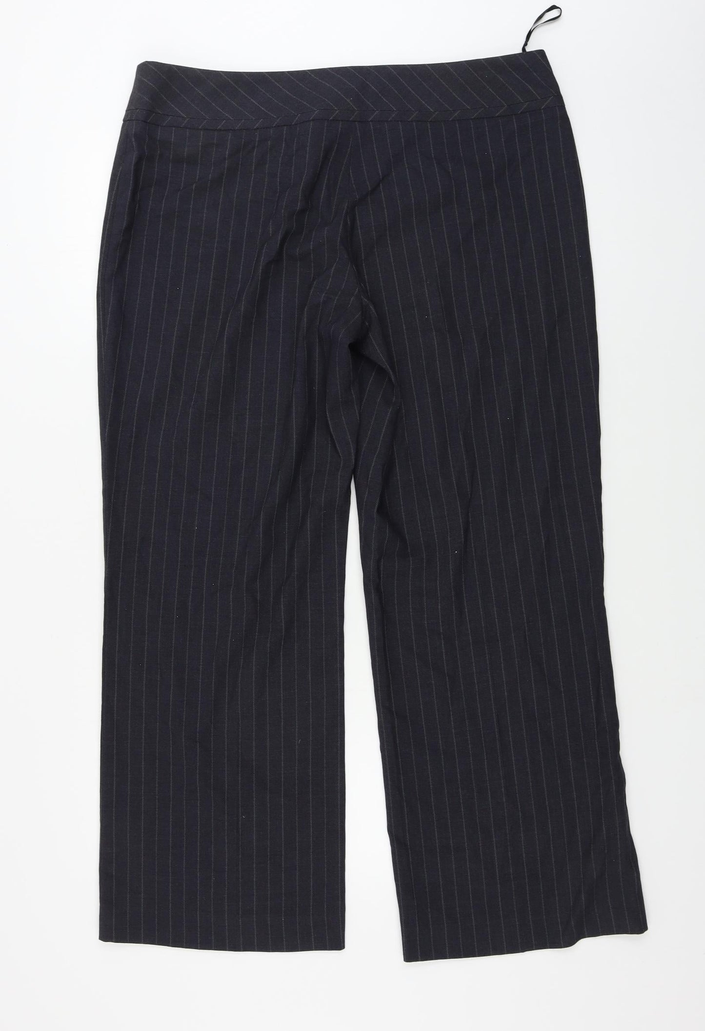 Debenhams Womens Grey Striped  Trousers  Size 16 L27 in