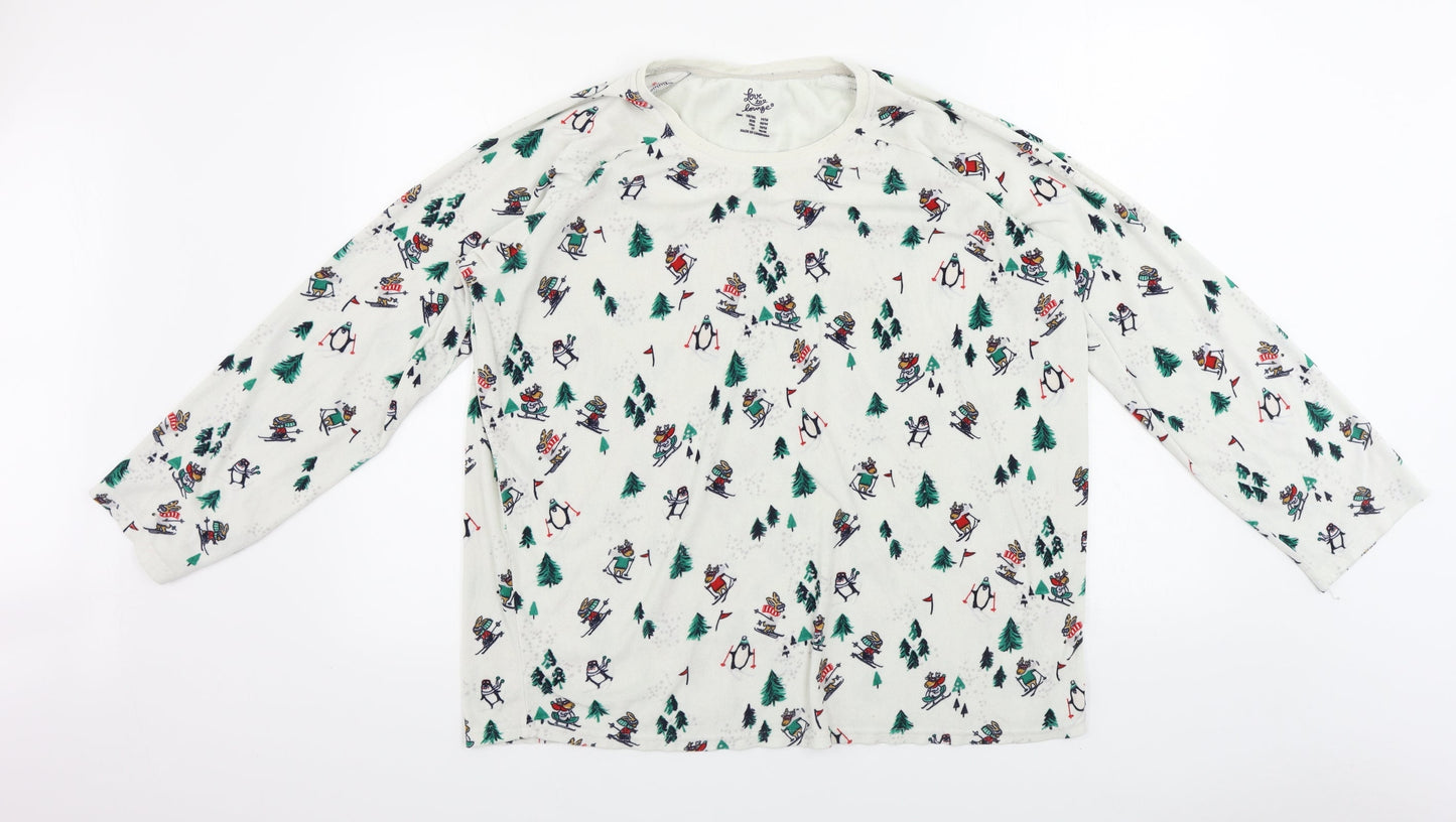 love to lounge         Womens White   Pullover Jumper Size 14