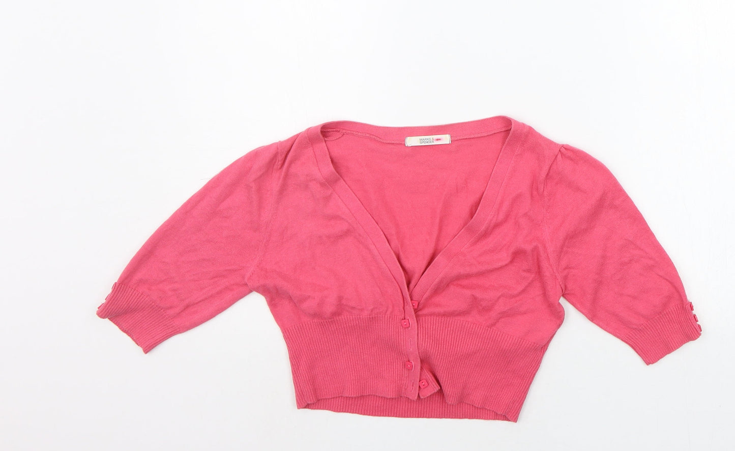 Marks and Spencer Womens Pink   Cardigan Jumper Size 8