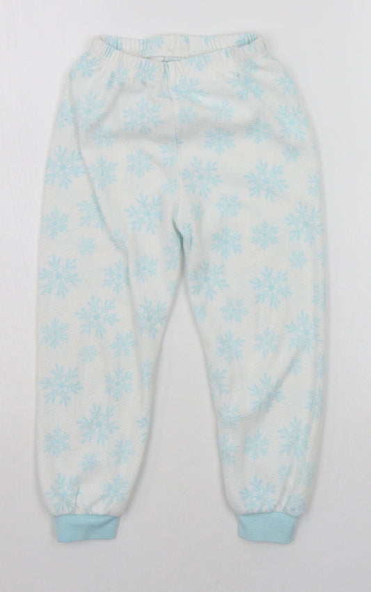 Primark Girls White Geometric  Top Pyjama Pants Size 4-5 Years  - STARS