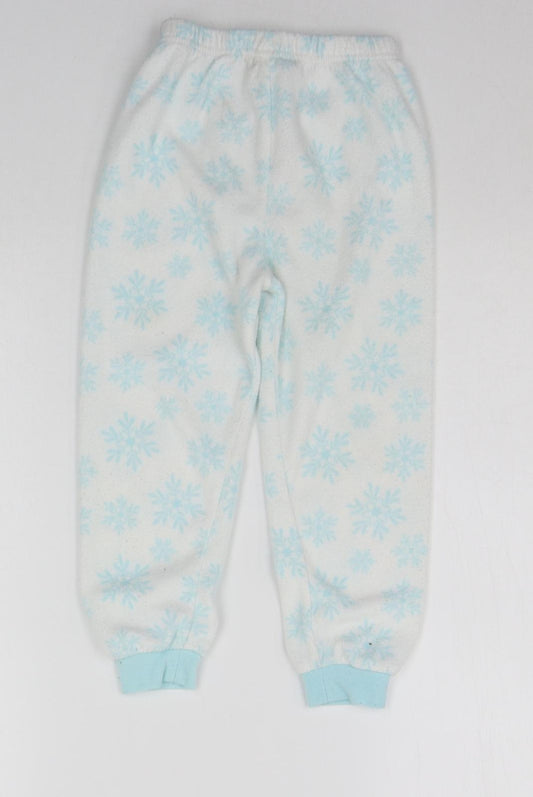 Primark Girls White Geometric  Top Pyjama Pants Size 4-5 Years  - STARS