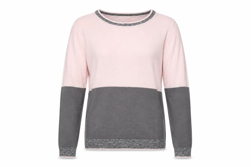 Front view of ARISTA women’s pink jumper, size UK 10