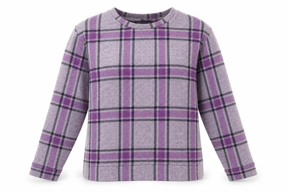 Marks and Spencer Womens Purple Check  Pullover Jumper Size 12