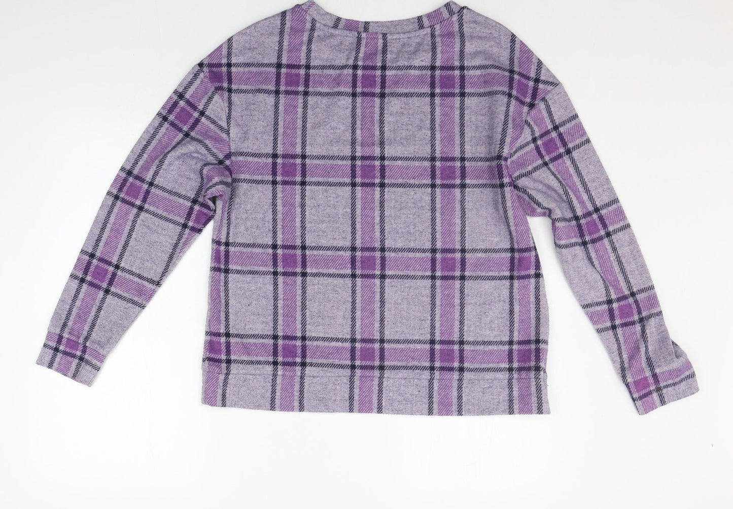 Marks and Spencer Womens Purple Check  Pullover Jumper Size 12