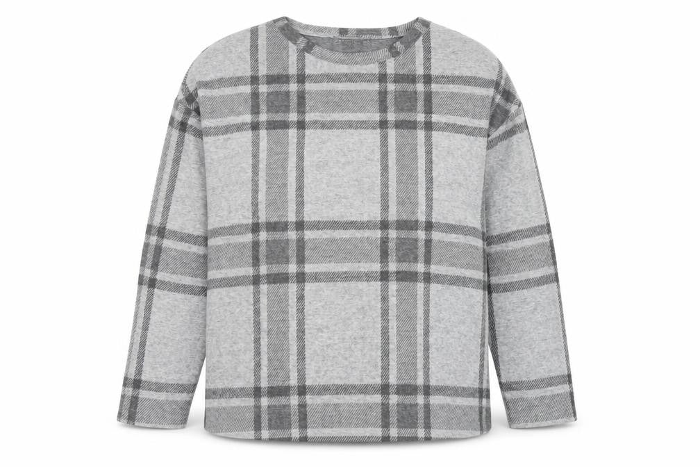 Marks and Spencer Womens Grey Check  Pullover Jumper Size 14