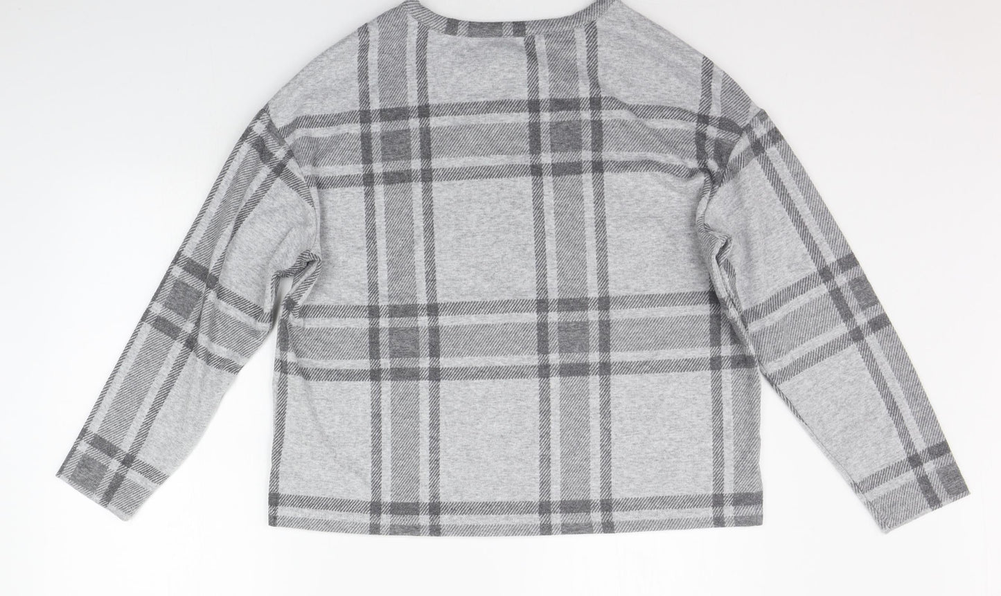 Marks and Spencer Womens Grey Check  Pullover Jumper Size 14