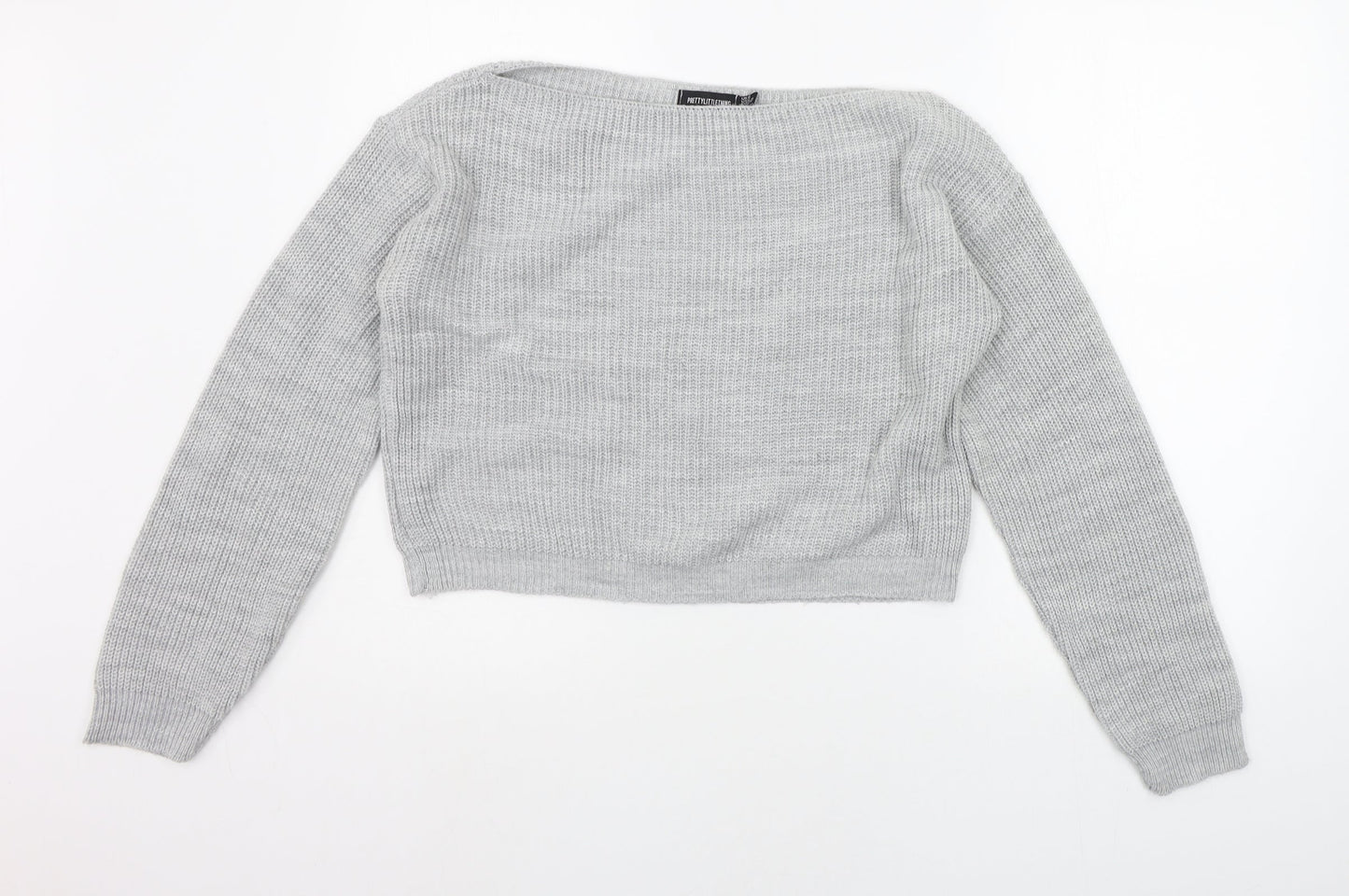 pretylittlething Womens Grey   Pullover Jumper Size 6