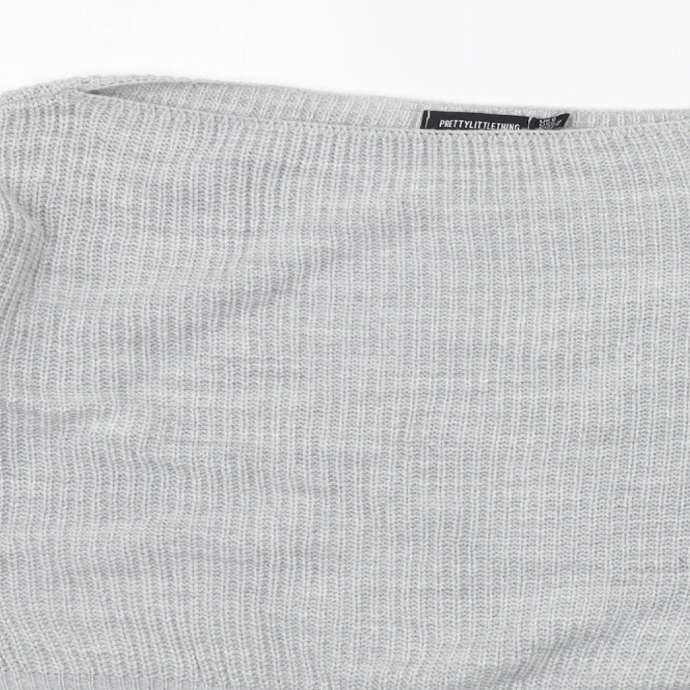 pretylittlething Womens Grey   Pullover Jumper Size 6