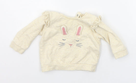 NEXT Baby Beige   Pullover Jumper Size 3-6 Months  - RABBIT