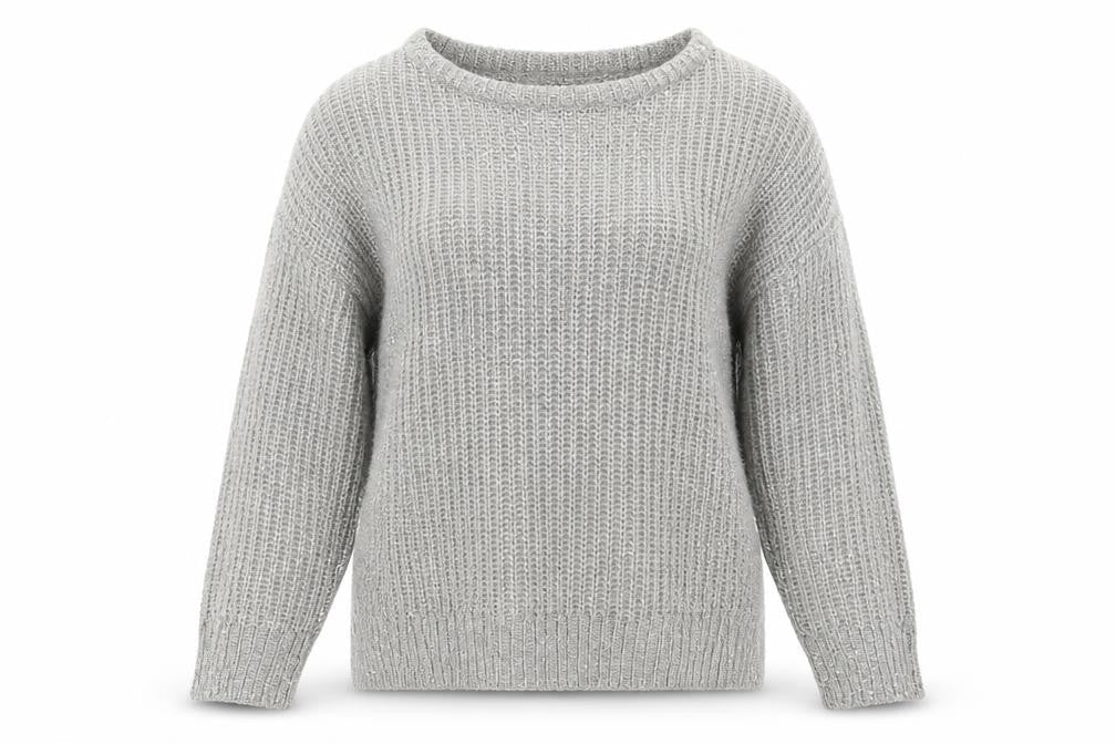 Front view of Atmosphere women’s grey jumper, size UK 10