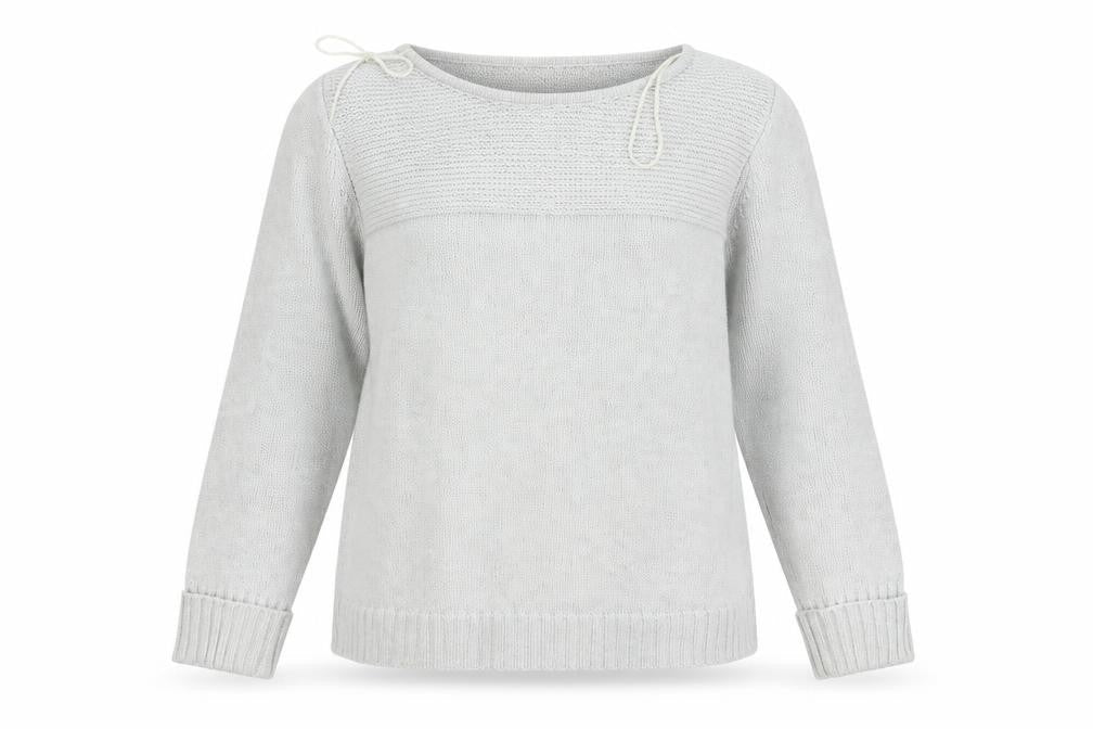 Front view of Papaya women’s grey jumper, size UK 14
