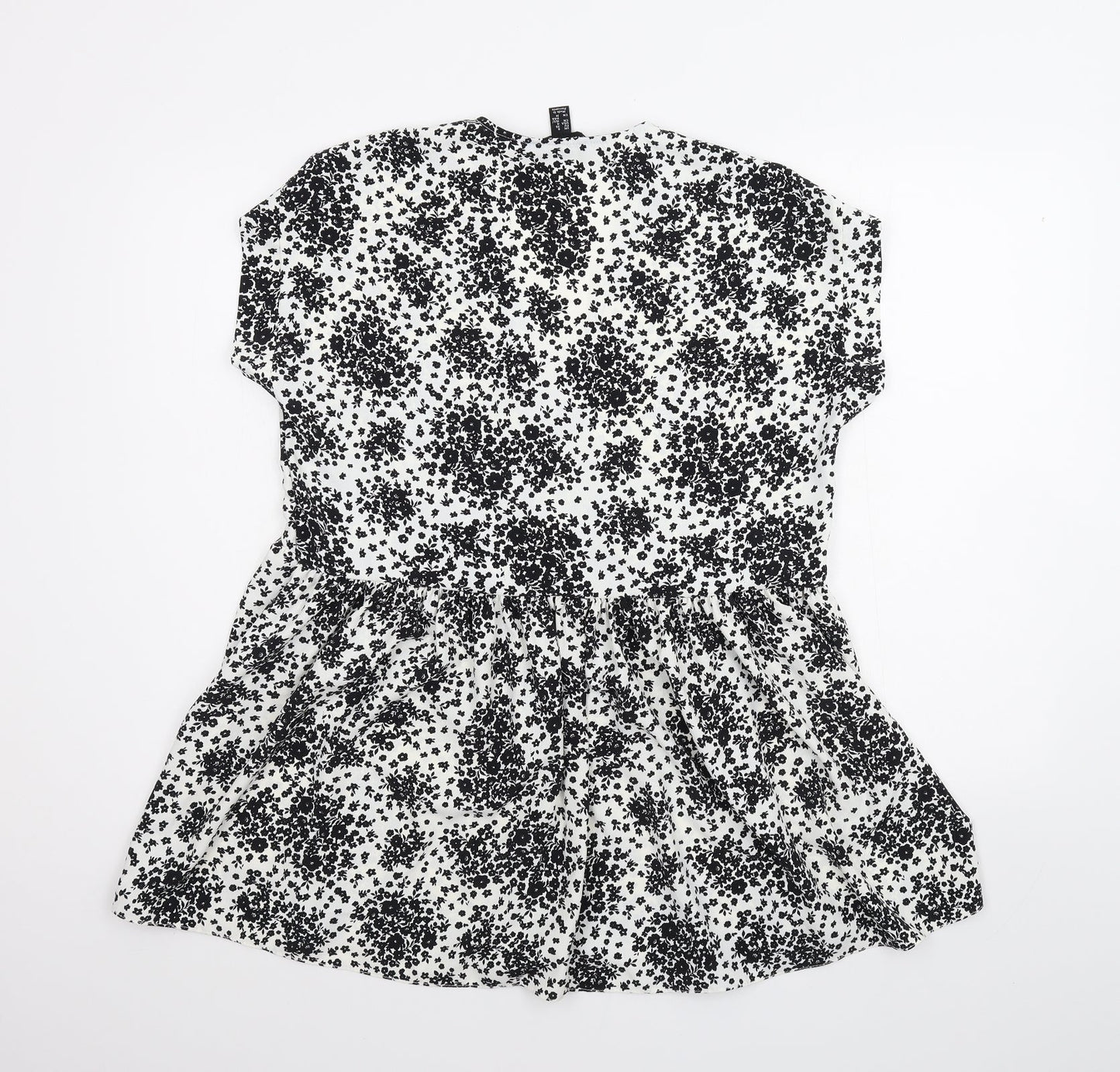 New Look Womens White Floral  Basic Blouse Size 8