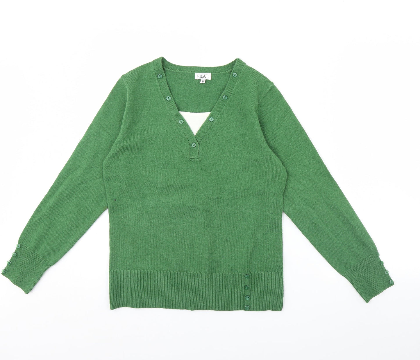 Filati Womens Green   Pullover Jumper Size M