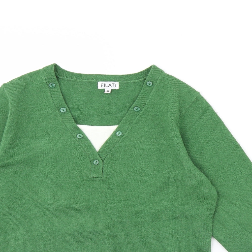 Filati Womens Green   Pullover Jumper Size M