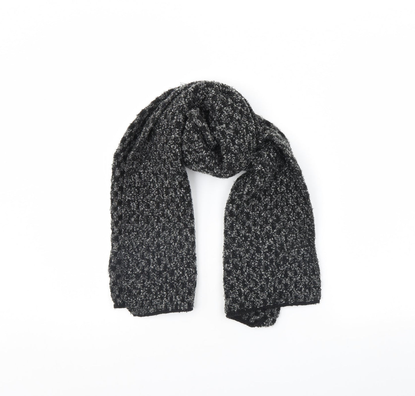 Preworn Womens Black Herringbone   Scarf