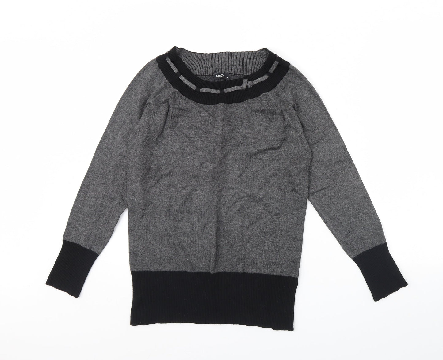 M&Co Womens Grey   Pullover Jumper Size M