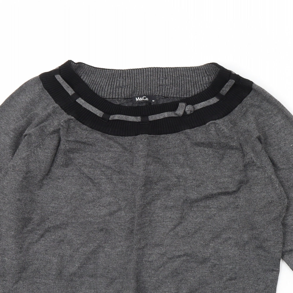 M&Co Womens Grey   Pullover Jumper Size M
