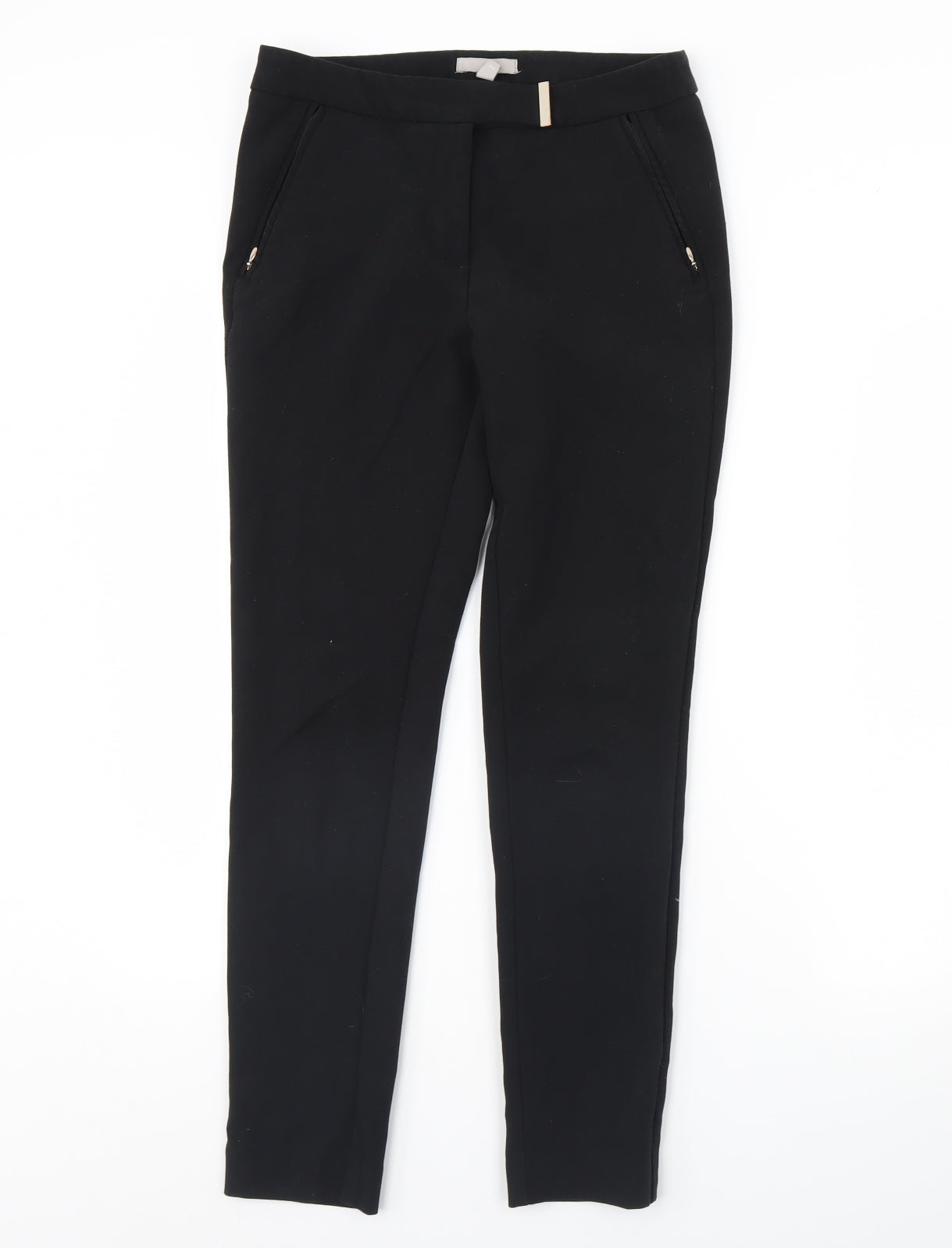 m&s Womens Black   Trousers  Size 8 L28 in