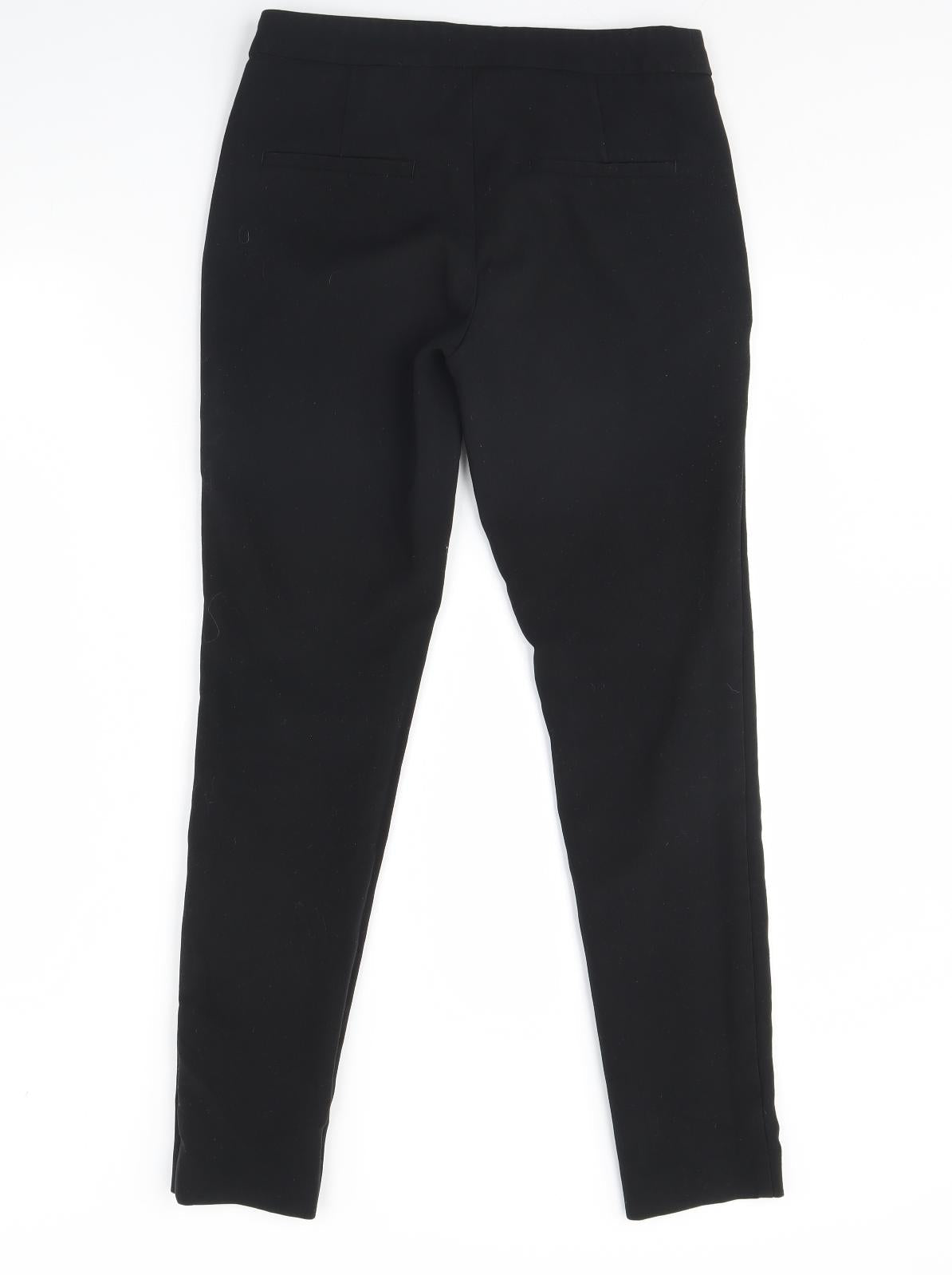 m&s Womens Black   Trousers  Size 8 L28 in