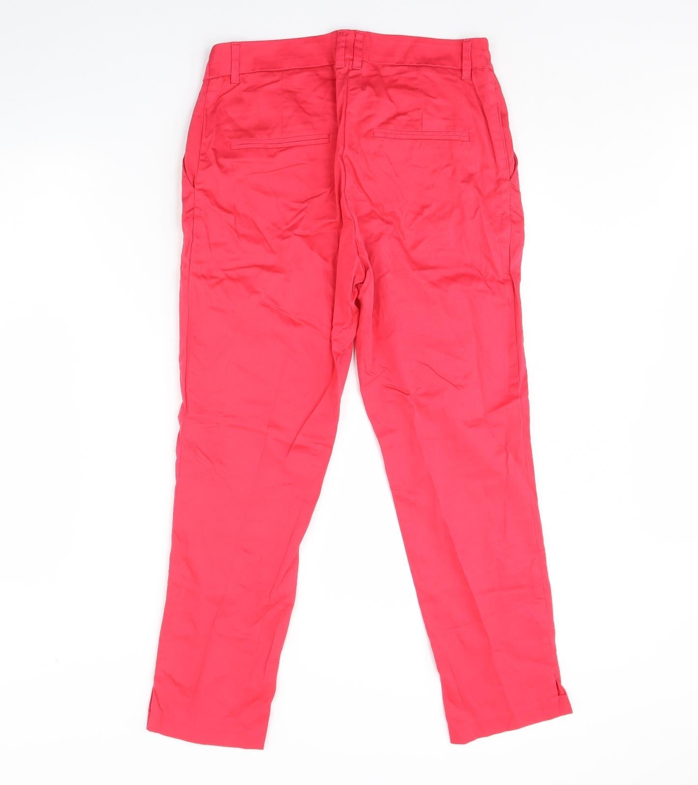 H&M Womens Pink   Cropped Trousers Size 10 L26 in