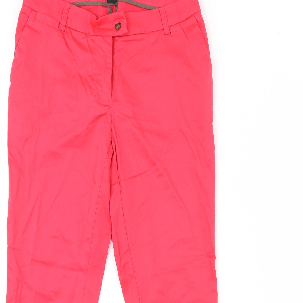 H&M Womens Pink   Cropped Trousers Size 10 L26 in