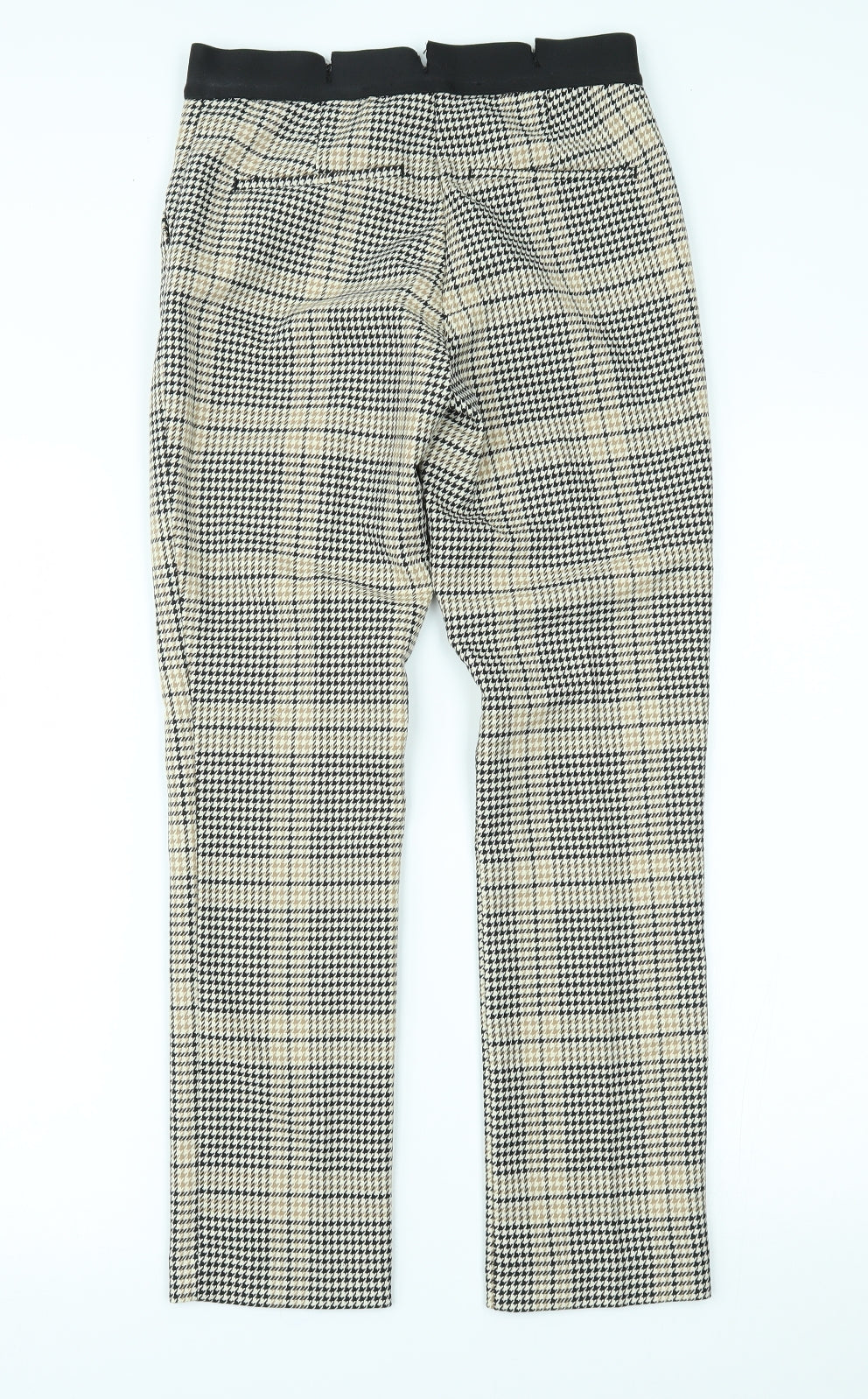 H&M Womens Yellow Houndstooth  Trousers  Size 6 L26 in