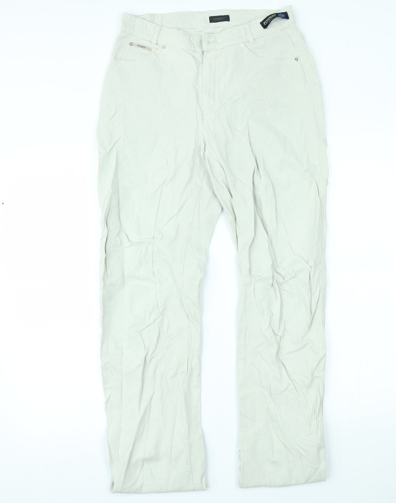 Rosner Womens Ivory   Trousers  Size 12 L30 in