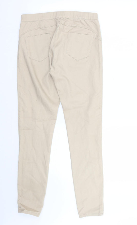 Denim & Co. Womens Beige   Jegging Jeans Size 10 L29 in