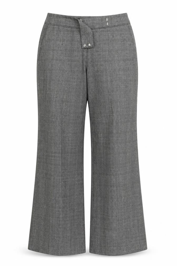 Front view of Evie women’s grey check trousers, size UK 10, 29-inch leg