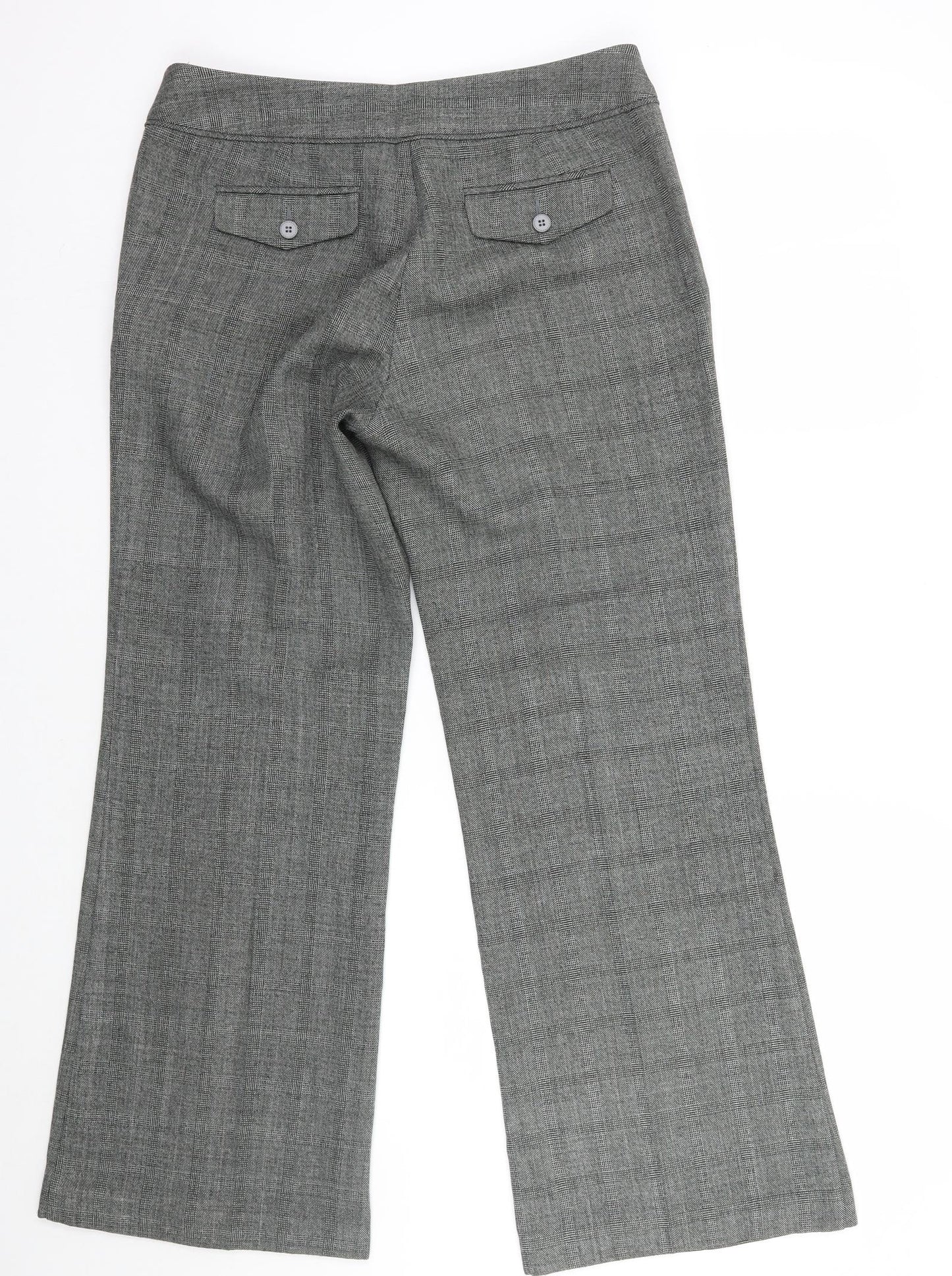 Evie Womens Grey Check  Trousers  Size 10 L29 in