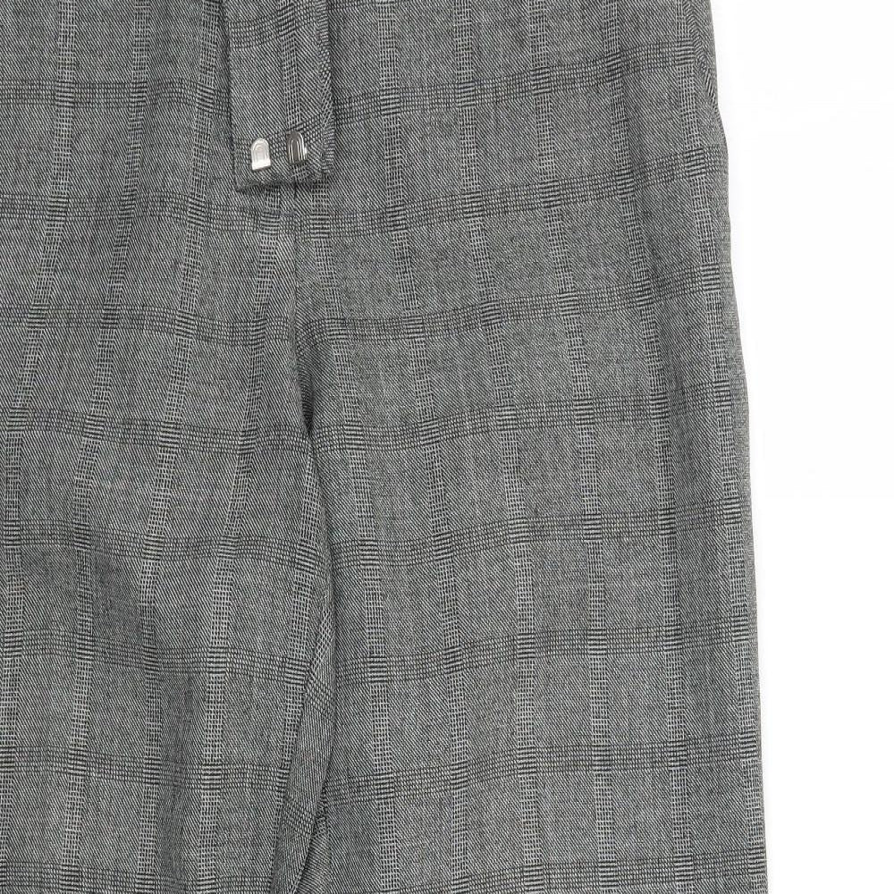 Evie Womens Grey Check  Trousers  Size 10 L29 in