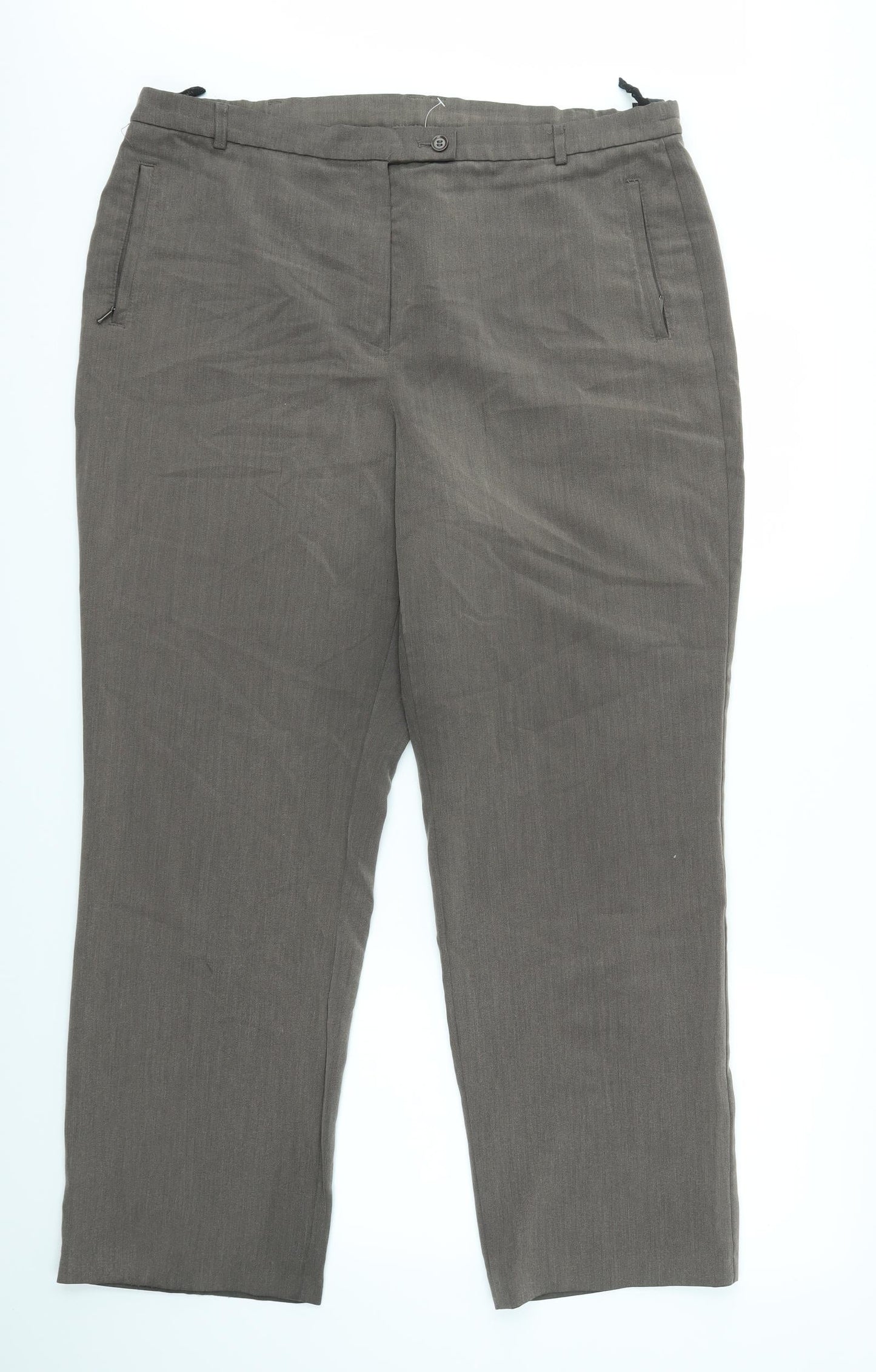 M&S Womens Brown   Dress Pants Trousers Size 18 L28 in