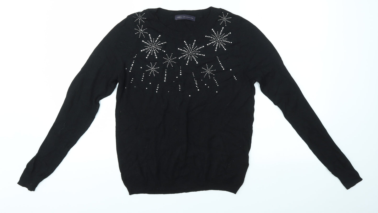 M&S Womens Black   Pullover Jumper Size S