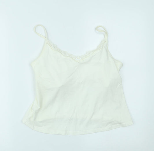 M&S Womens White   Cami Nightshirt Size 14  - cropped